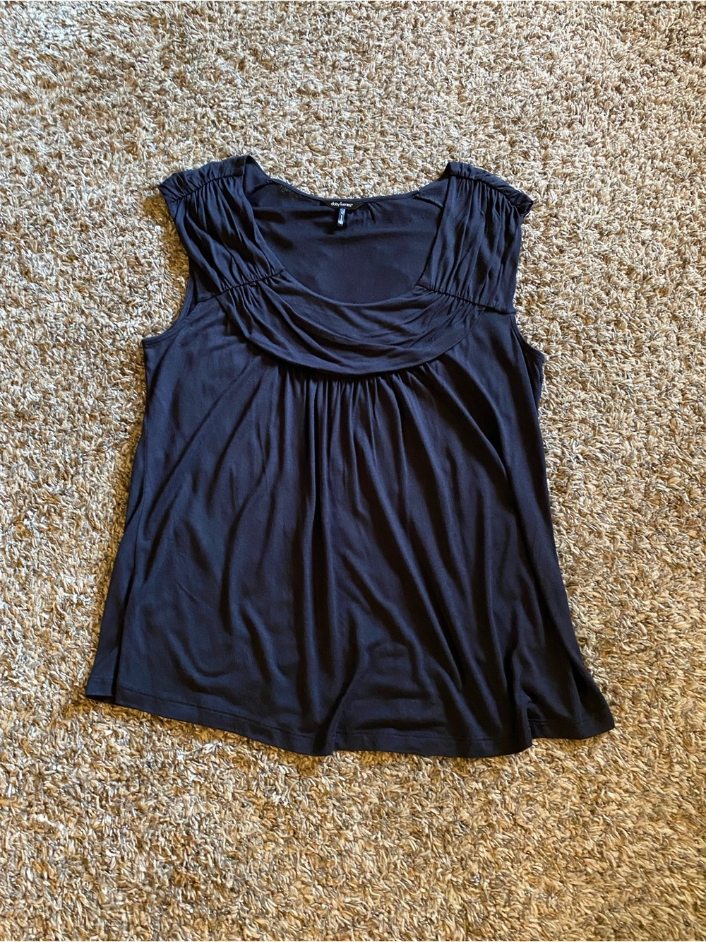 Daisy Fuentes Black Sleeveless Blouse Women's Size Large